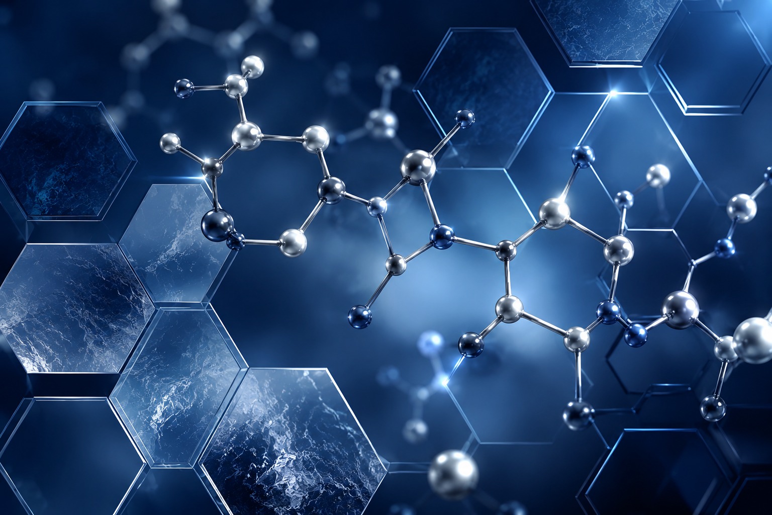 Illustration of copper peptide molecular structure